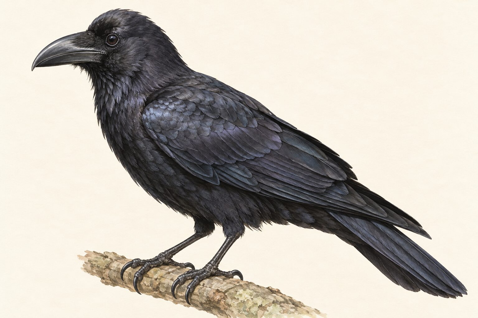 ハシブトガラスのイラスト