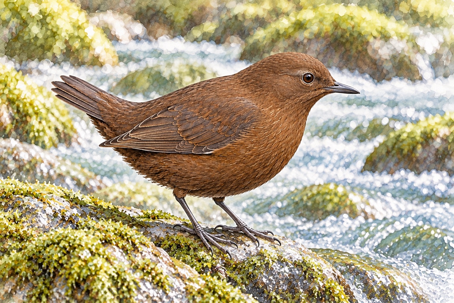 カワガラスのイラスト