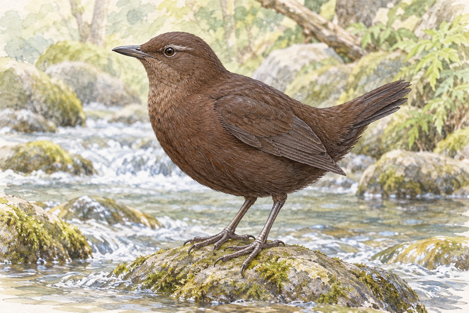 カワガラスのイラスト